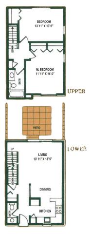 2 Bedroom Townhouse - 2D floor plan